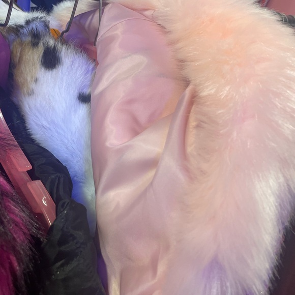 Pink Cozy Chic Faux Fur Couture Hooded Cropped Teddy Jacket - Picture 3 of 6